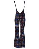 Plaid Print Straps Long Flare Pant OD-8228
