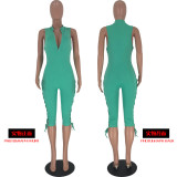 Sexy Hollow Out Sleeveless Zip Skinny Jumpsuits YH-5041