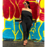 Solid Off Shoulder Long Sleeve Jumpsuits ASL-6193