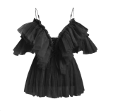 Sexy Mesh Ruffles Off Shoulder Crop Tops LS-0280