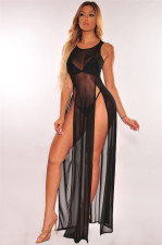 Sexy Mesh See Through High Split Maxi Beach Dress SMR-9240