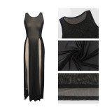 Sexy Mesh See Through High Split Maxi Beach Dress SMR-9240