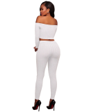 Sexy Off Shoulder Tight Pants Sets Two Pieces TE-3307