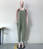Plus Size Sexy Loose Bow Straps Pockets Jumpsuit OD-8169
