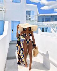 Sexy 3pcs Swimsuit Long Cloak And BIkini Sets MDF-5073