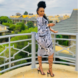 Off Shoulder Newspaper Print Loose Midi Dress WSM-5017