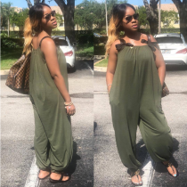 Plus Size Sexy Loose Bow Straps Pockets Jumpsuit OD-8169