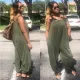 Plus Size Sexy Loose Bow Straps Pockets Jumpsuit OD-8169