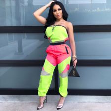 Casual Patchwork Strapless Jumpsuits LA-3100