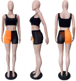 Sexy Mesh See Through Patchwork 3 Pieces Set LSL-6278