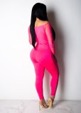 Sexy Mesh See Through Off Shoulder Jumpsuits LA-3083