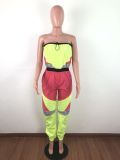 Casual Patchwork Strapless Jumpsuits LA-3100