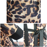 Leopard Print 2pcs Long Cardigan+Pants Set TE-3542