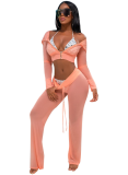 Orange Mesh See Thru Pant Sets 2 Piece CM-108