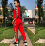 Black Casual Tracksuit Two Piece Set TR-888