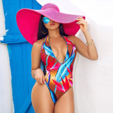 Sexy Printed Halter One Piece Swimsuit ORY-5104