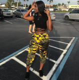 Camouflage Print Pocket Belted Long Pants LSL-6114