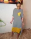 Casual Patchwork Loose Long Maxi Dresses FNN-8266