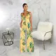 Sexy Printed V Neck Strappy Sleeveless Jumpsuits SMR-9306