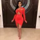 Sexy Cut Out Long Sleeve Club Dresses SMR-9158