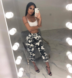Camouflage Print Pocket Belted Long Pants LSL-6114