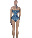 Sexy Printed One Piece Swimsuit Bikinis MDF-5037