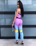 Casual Patchwork Strapless Jumpsuits LA-3100