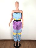 Casual Patchwork Strapless Jumpsuits LA-3100