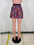 Fashion Printed Mini Pleated Skirt WSM-5089