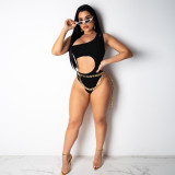 Two Piece Swimsuit Long Cloak+Bodysuit Beachwear BN-9156
