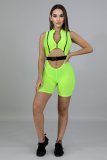 Sexy Sleeveless Buckle Hollow Skinny Playsuits LA-3119
