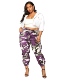 Camouflage Print Pocket Belted Long Pants LSL-6114