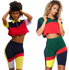 Colorful Short Sleeve Sport Suit LSL-6142