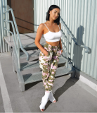 Camouflage Print Pocket Belted Long Pants LSL-6114