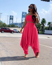 Plus Size Solid Tube Top Harem Pants Two Piece Suit LSL-6299