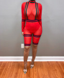 Sexy Mesh Long Sleeve Skinny Rompers LA-3021