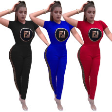 Casual Short Sleeve Tracksuit 2 Piece Set TE-3692