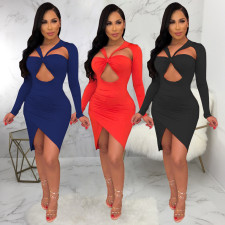 Sexy Cut Out Long Sleeve Club Dresses SMR-9158
