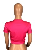 Plus Size Eye Print Short Sleeve O Neck T Shirt LM-8062