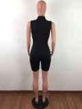 Sexy Sleeveless Buckle Hollow Skinny Playsuits LA-3119
