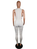 Sexy Deep V Sleeveless White Bandage Jumpsuit MK-2010