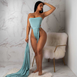 Sexy Women Solid Color Swimwear Sets （with Belt） BN-9153