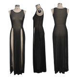 Sexy Mesh See Through High Split Maxi Beach Dress SMR-9240