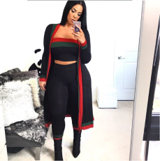 Plus Size Tube Top+Pants+Long Cloak 3 Pieces Set Pants LP-628