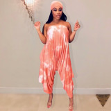 Sexy Printed Strapless Loose Pants Two Piece Set NIK-031