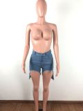 Sexy Denim High Waist Tassel Jeans Shorts OSM-3269