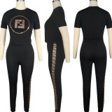 Casual Short Sleeve Tracksuit 2 Piece Set TE-3692