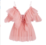 Sexy Mesh Ruffles Off Shoulder Crop Tops LS-0280