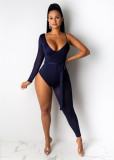 Sexy One Shoulder Asymmetry Bodycon Jumpsuits NIK-041
