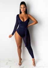 Sexy One Shoulder Asymmetry Bodycon Jumpsuits NIK-041